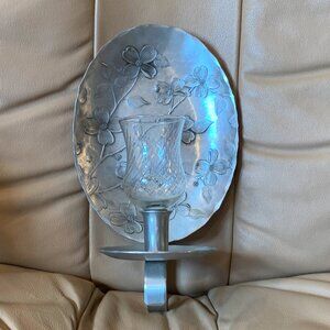 AUTHENTIC WENDELL AUGUST FORGE ALUMINUM WALL SCONCE,